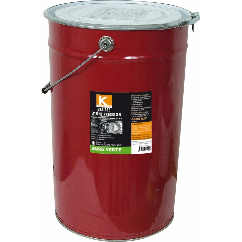 Graisse verte extrême pression - tonnelet de 25kg KARZHAN - 10306