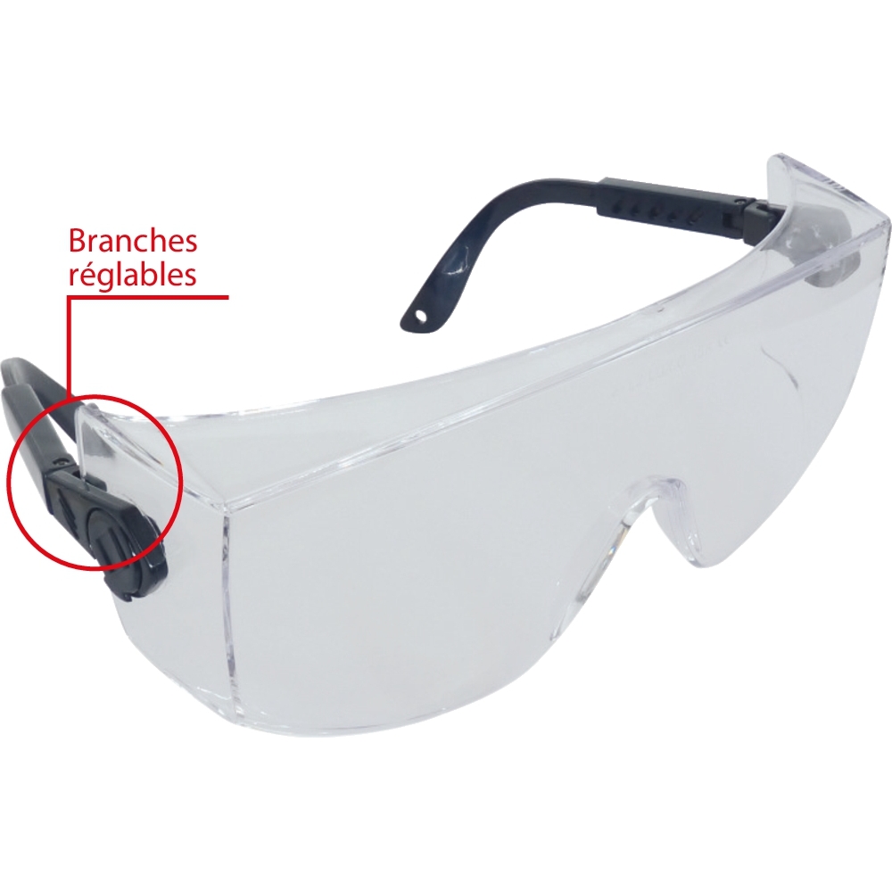Surlunettes de protection incolores avec branches réglables NOWEAR - 10405