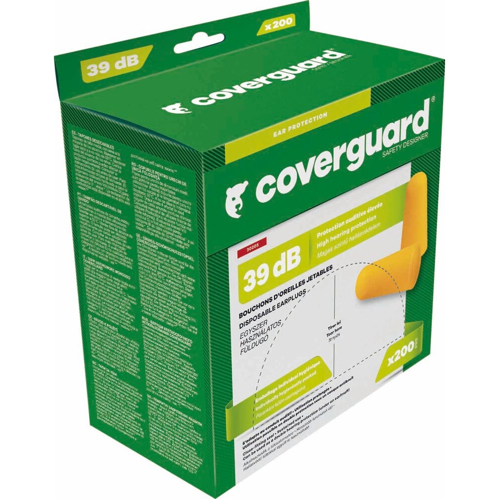 Bouchon anti-bruit jetable SNR 39dB - boîte distributrice de 200 sachets de 2 bouchons - 10433