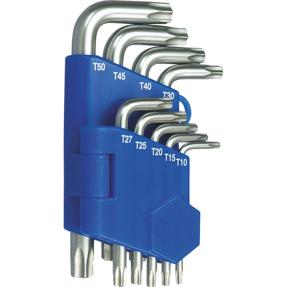 Clés Torx alésées courtes de TT10 à TT50 - étui pivotant de 9 pcs DRAKKAR TOOLS - 10652