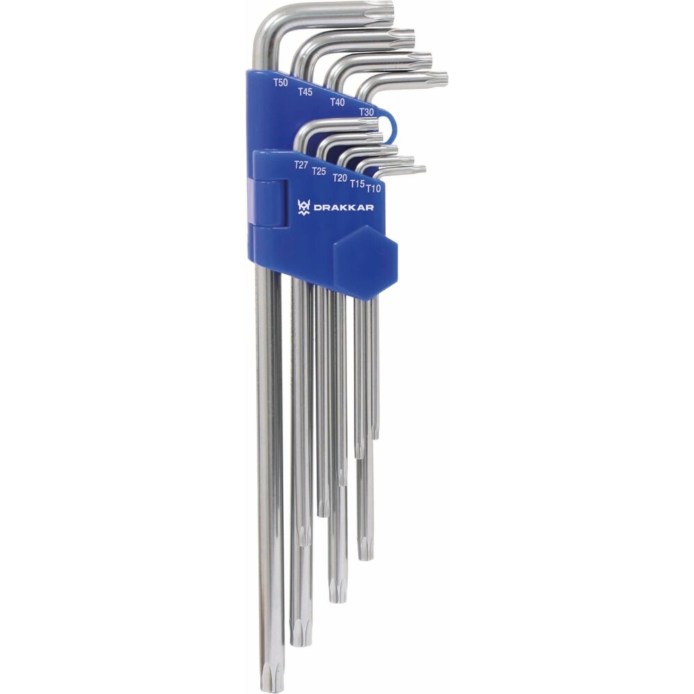 Clé Torx extra longue de T10 à T50 - étui pivotant de 9 pcs DRAKKAR TOOLS - 10718