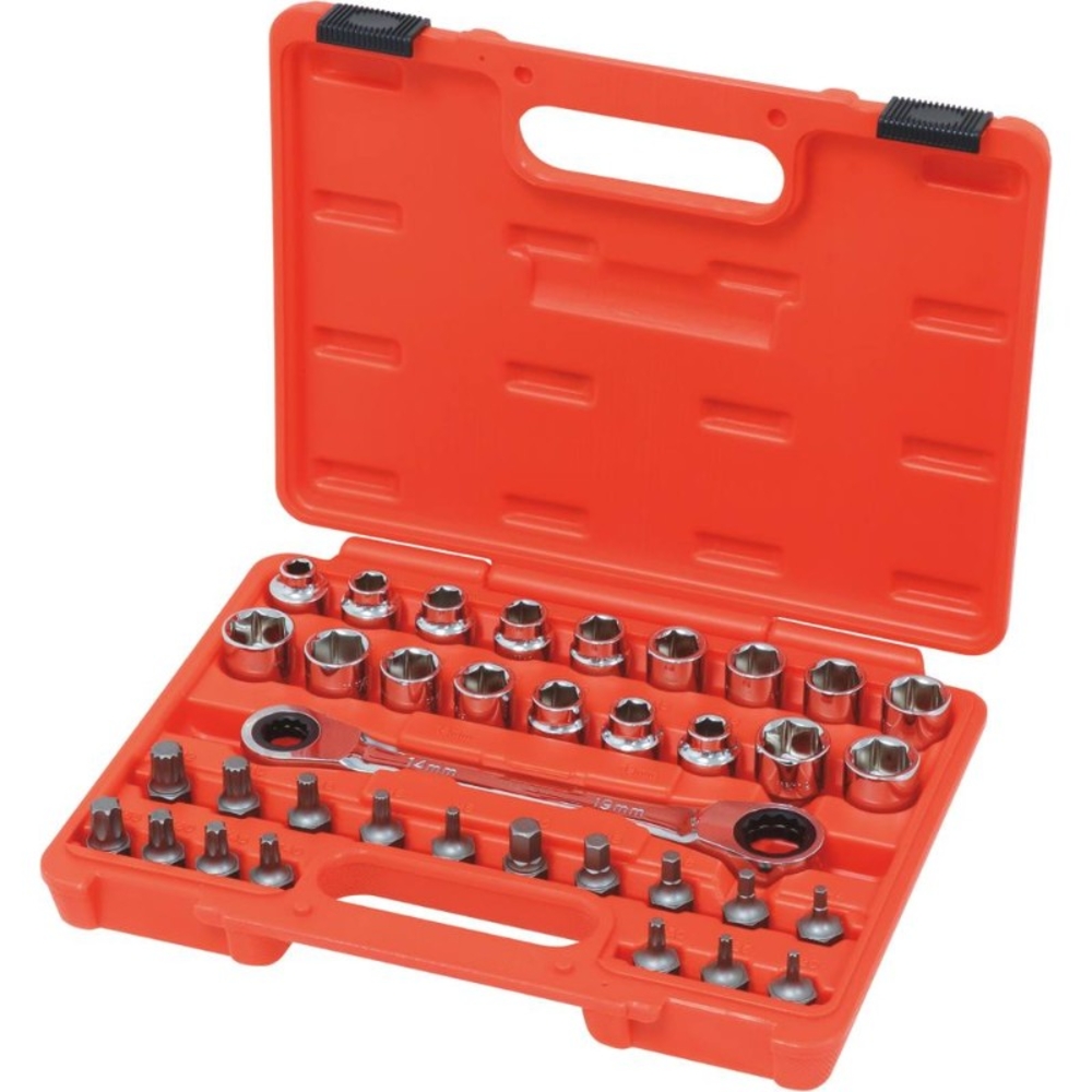 Coffret 36 douilles et embouts torx. + cle a cliquet DRAKKAR TOOLS - 10768