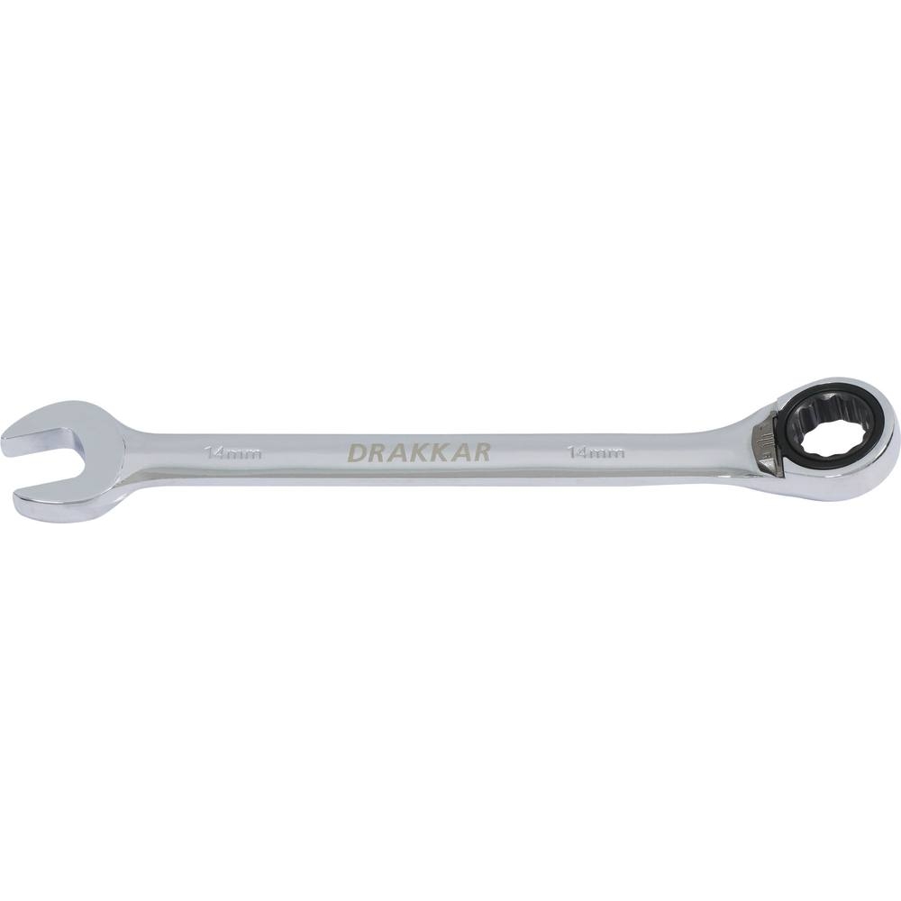 Clés mixtes coudées à cliquet de 8 à 24mm avec inverseur - pochette de 14 pcs DRAKKAR TOOLS - 10829