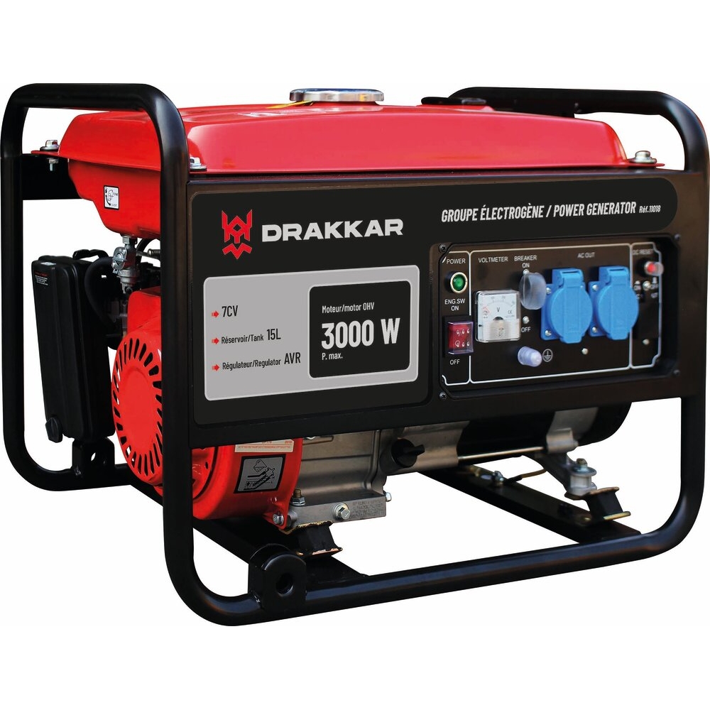 Groupe &eacute;lectrog&egrave;ne AVR 3000W 7CV DRAKKAR - 11018