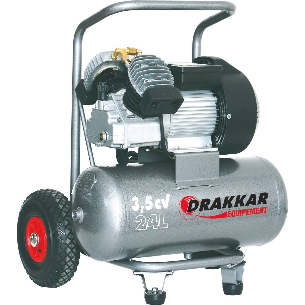 Compresseur piston coaxial 24L 8 bar 3,5CV 230V DRAKKAR 11125