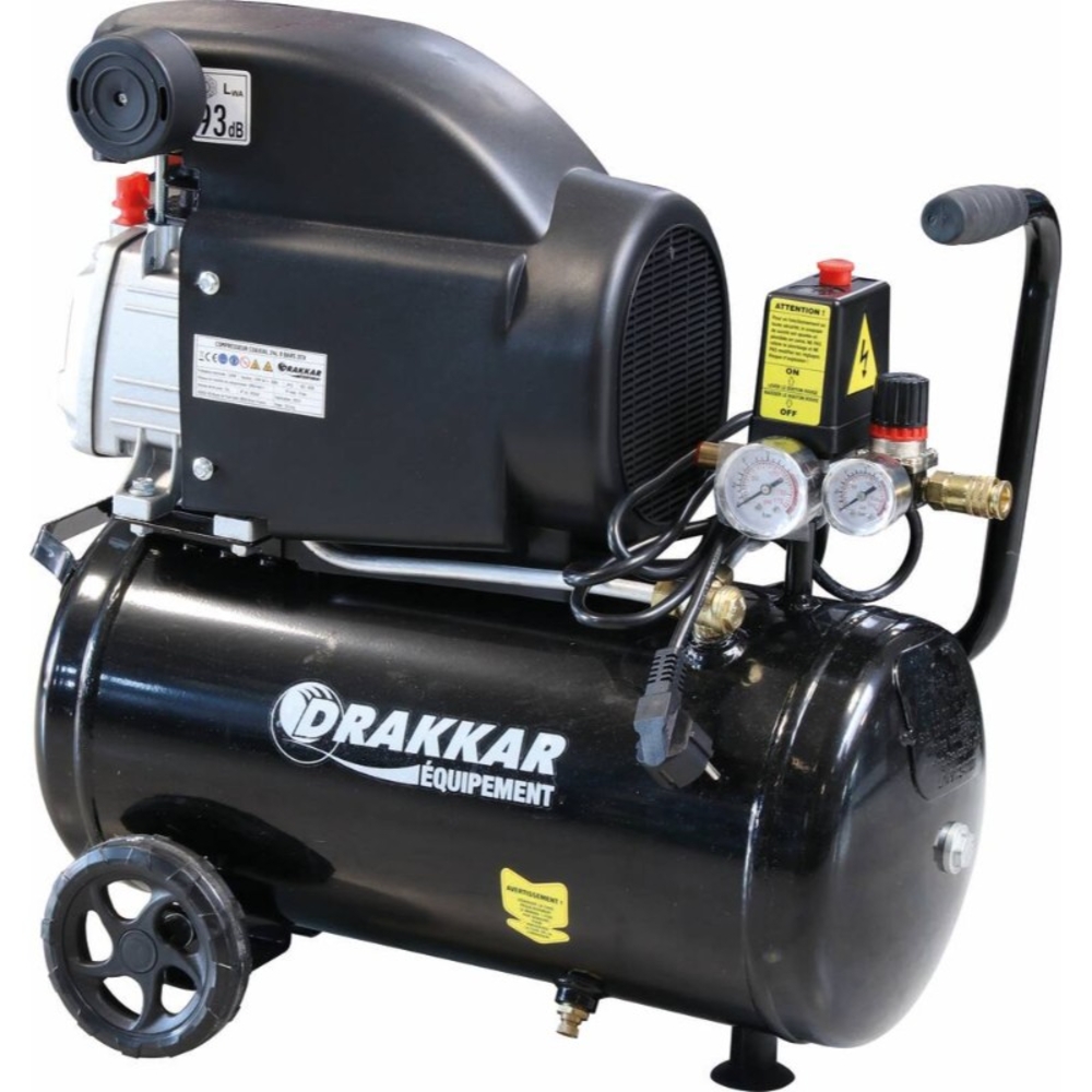 COMPRESSEUR COAXIAL 24L 8 BAR 2CV 230V - DRAKKAR - 11219