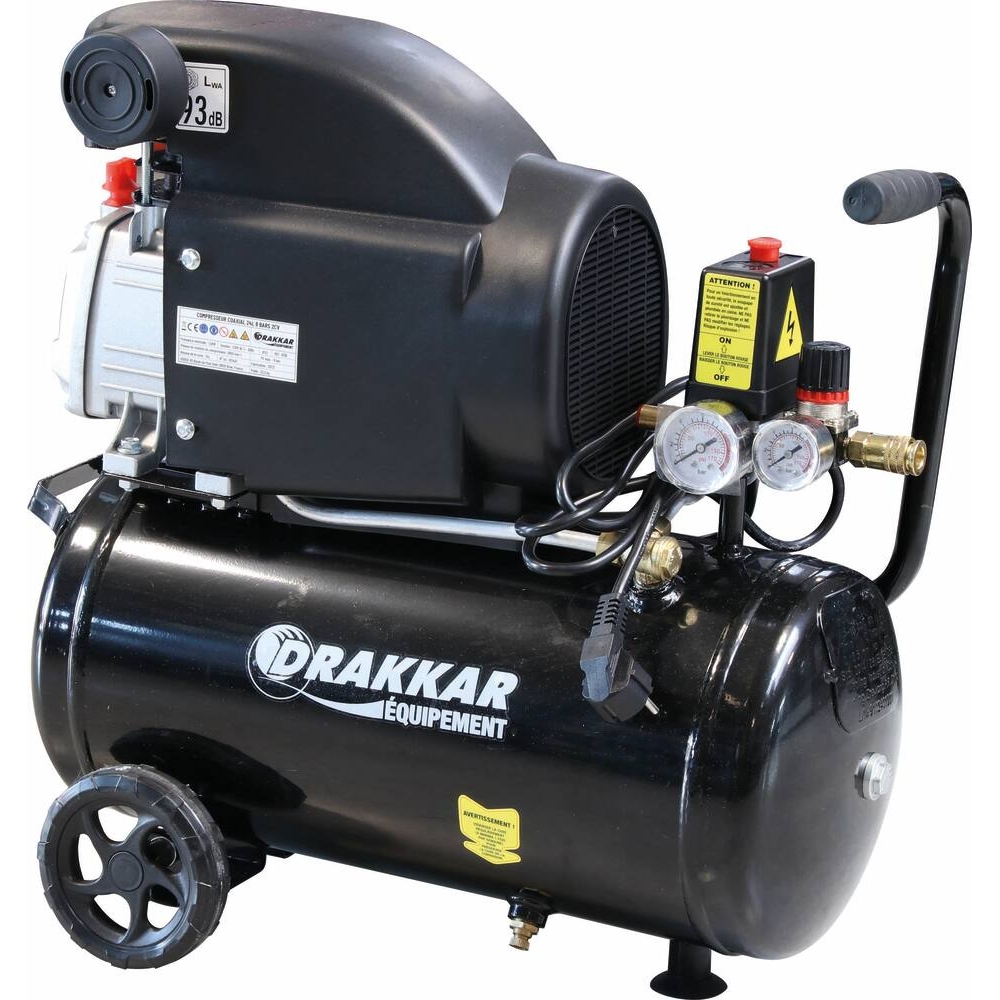 Compresseur coaxial 24L 8 bar 2CV 230V DRAKKAR - 11219