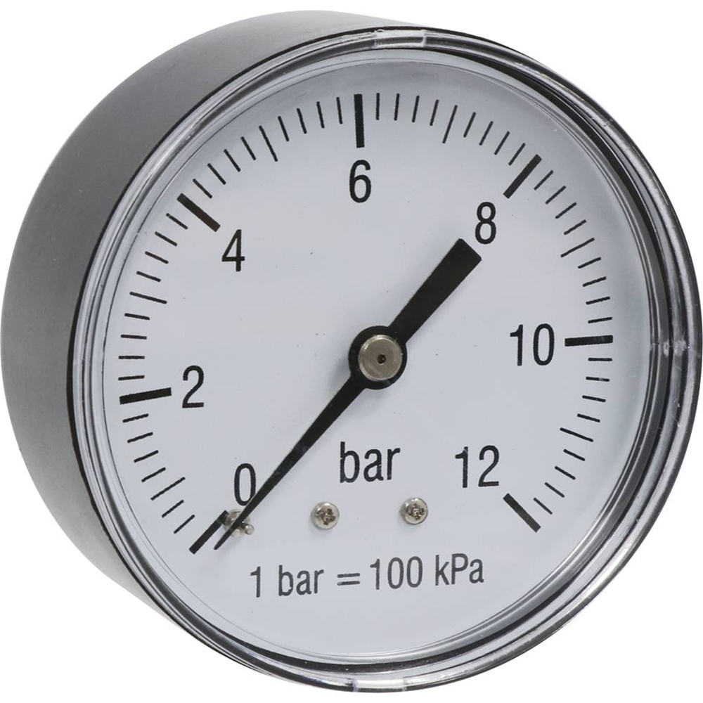 Manomètre de pression 12 bar 63mm filetage mâle 1/4