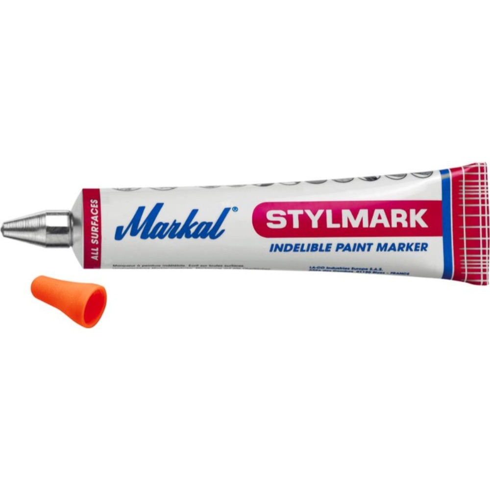 Tube marqueur a bille indelebile toutes surfaces orange MARKAL - 11635