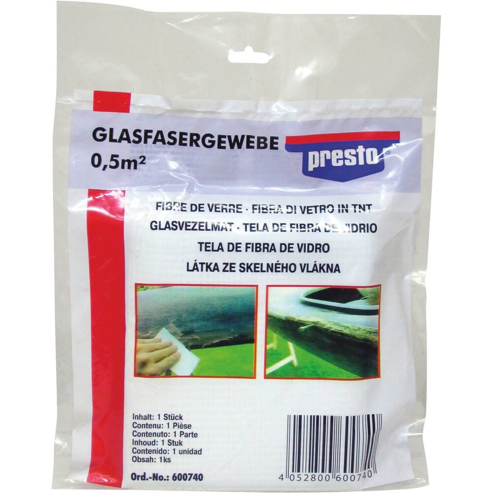 Tissu fibre de verre tissage moyen - sachet avec tissu 1000x500mm PRESTO - 12014