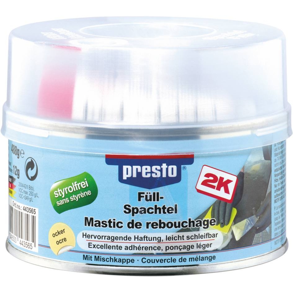 Mastic universel avec tube durcisseur - pot de 500g PRESTO - 12025