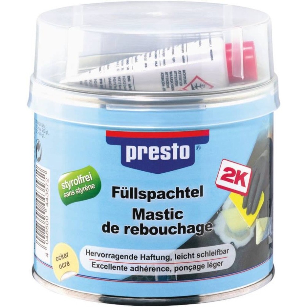 Mastic tous usages+durcisseur 1kg sans styrene PRESTO - 12026
