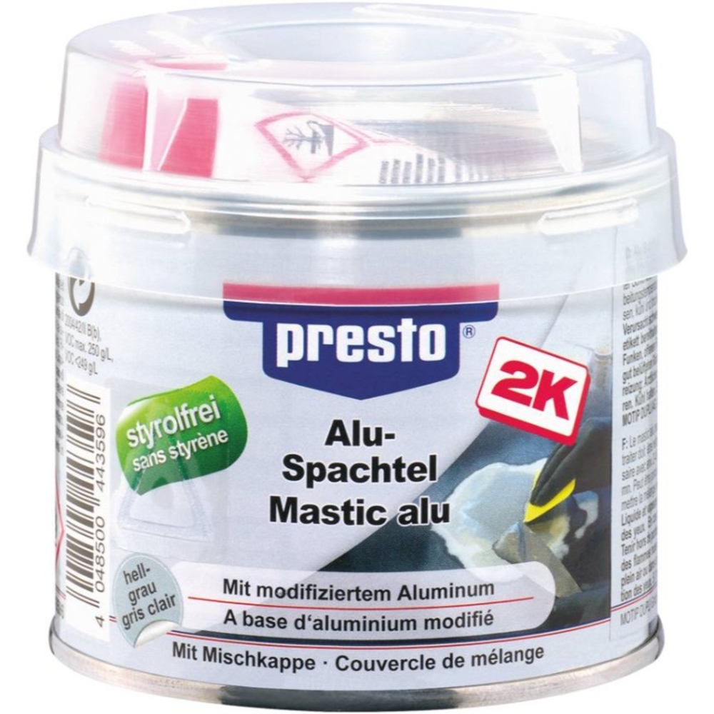 Mastic aluminium + durcisseur 250g sans styrene PRESTO - 12049