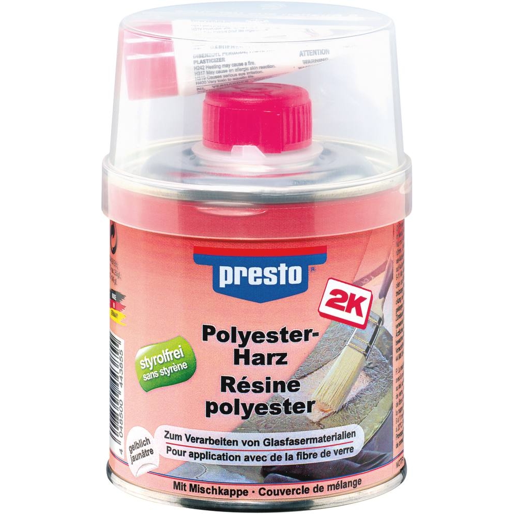 Résine polyester avec durcisseur - pot de 250g PRESTO - 12051