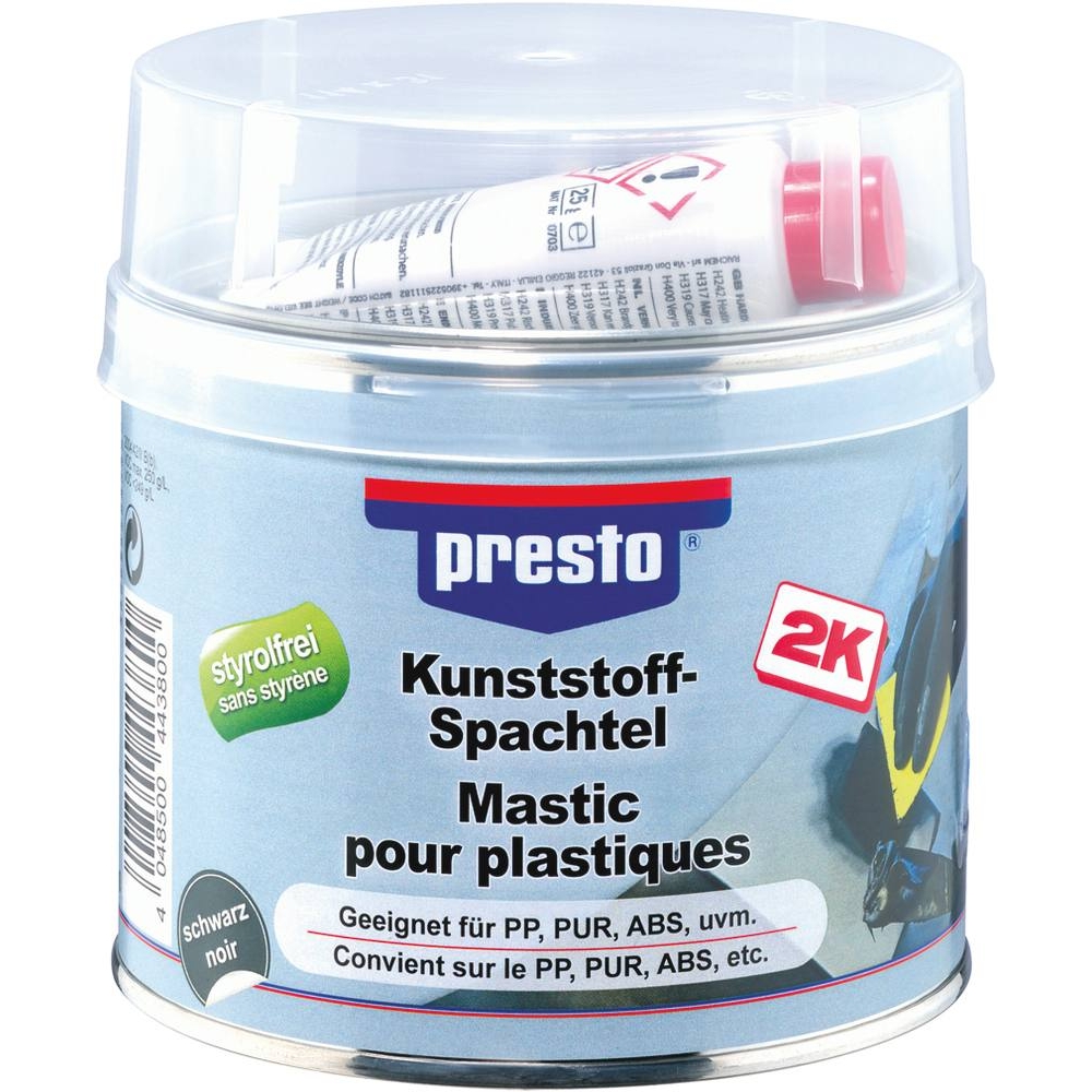 Mastic de réparation pour plastique avec tube durcisseur - pot de 1 kg PRESTO - 12054