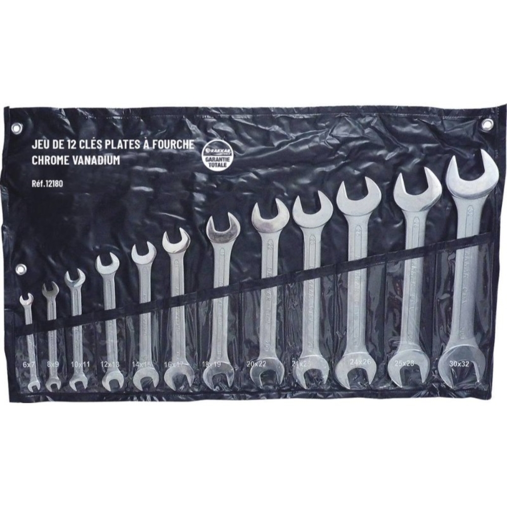 Jeu 12 cles double fourche dt vrac DRAKKAR TOOLS - 12180