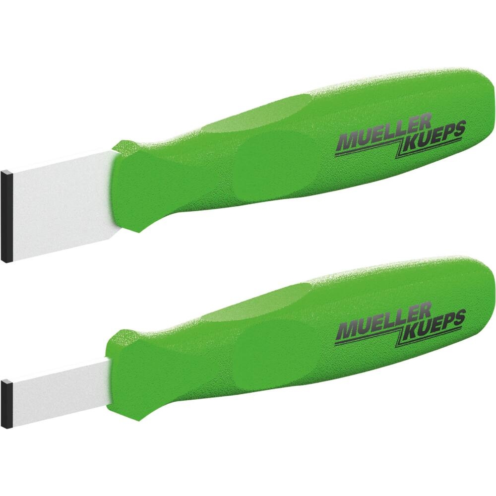 Grattoir lame acier de 16mm et 32mm avec manche PVC - lot de 2 pcs MULLER - 12334