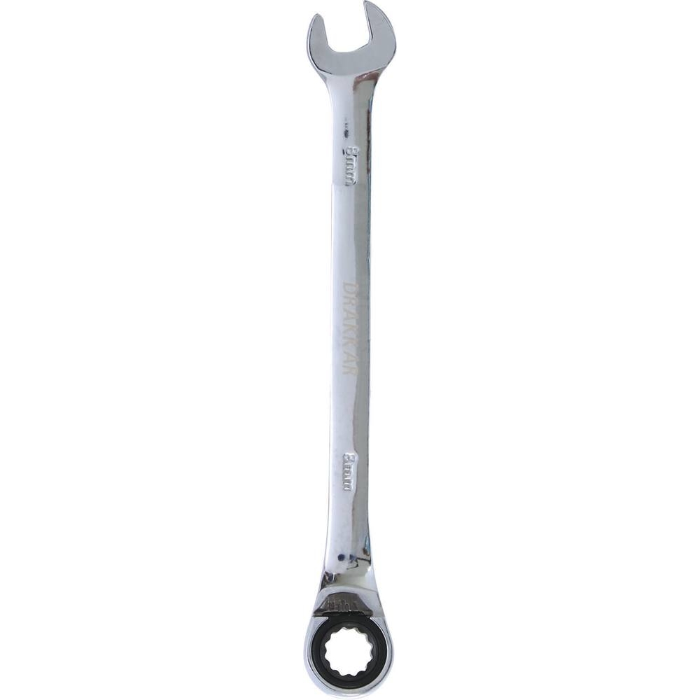 Clé mixte coudée à cliquet de 8mm avec inverseur - carte DRAKKAR TOOLS - 12631