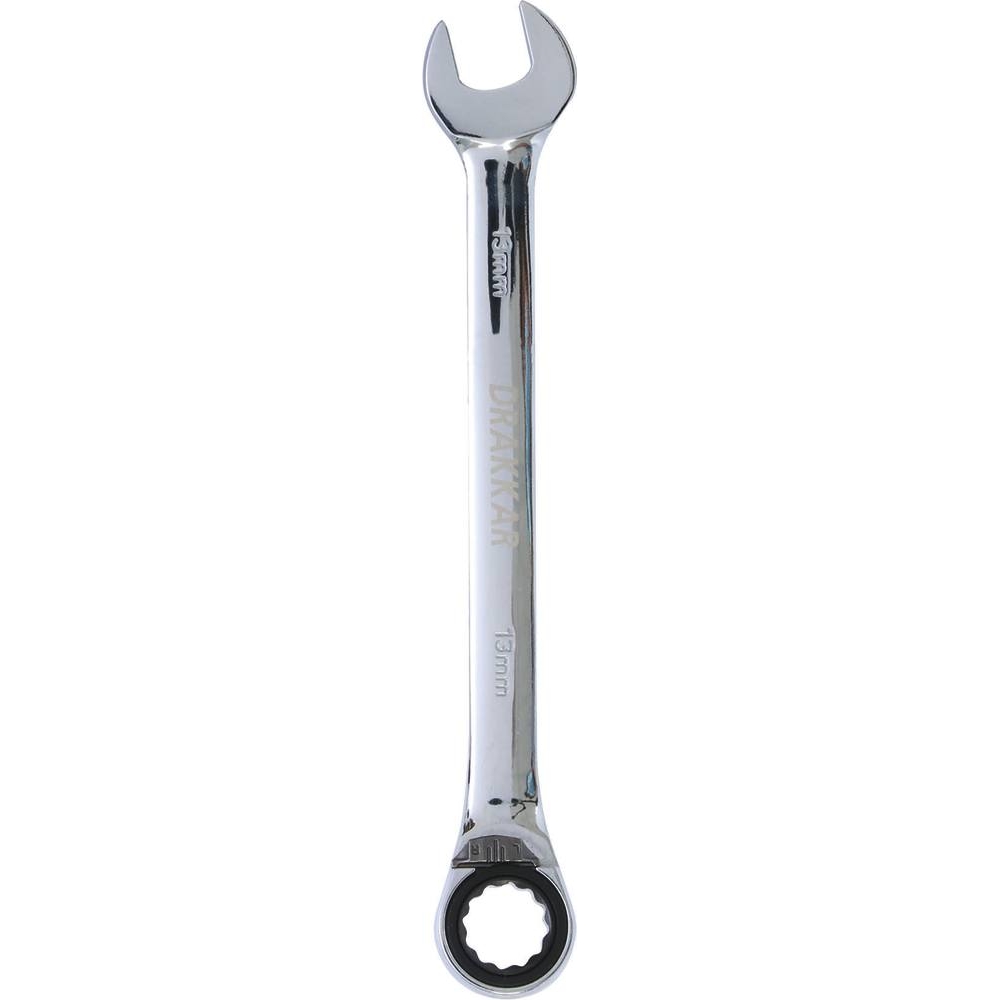 Clé mixte coudée à cliquet de 13mm avec inverseur - carte DRAKKAR TOOLS - 12676