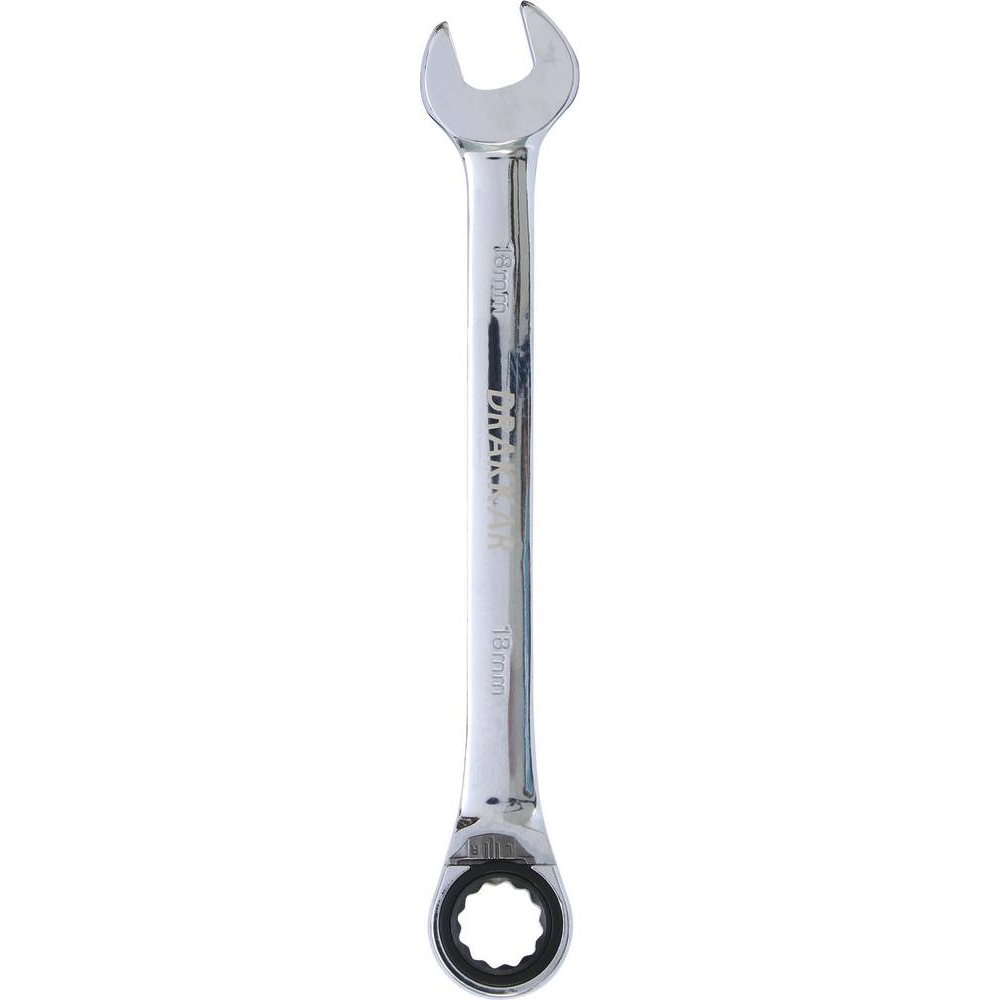 Clé mixte coudée à cliquet de 18mm avec inverseur - carte DRAKKAR TOOLS - 12697