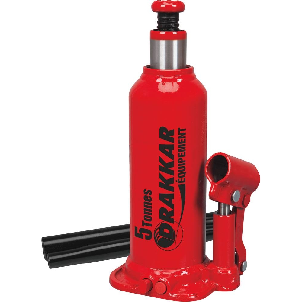 Cric bouteille hydraulique base soudée 5T DRAKKAR - 13005