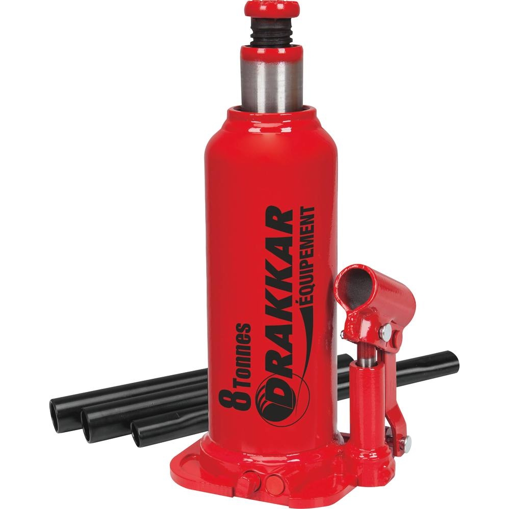 Cric bouteille hydraulique base soudée 8T DRAKKAR - 13008