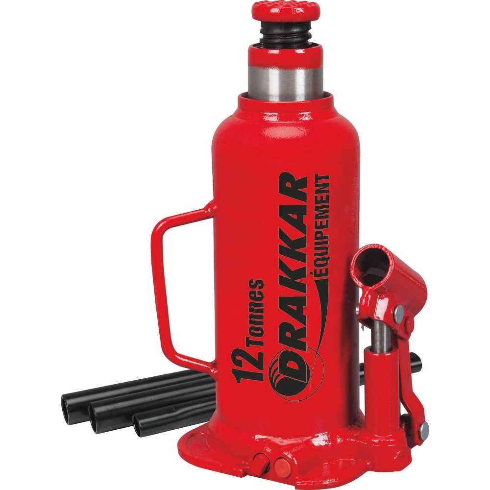 Cric bouteille hydraulique base soudée 12T DRAKKAR - 13012