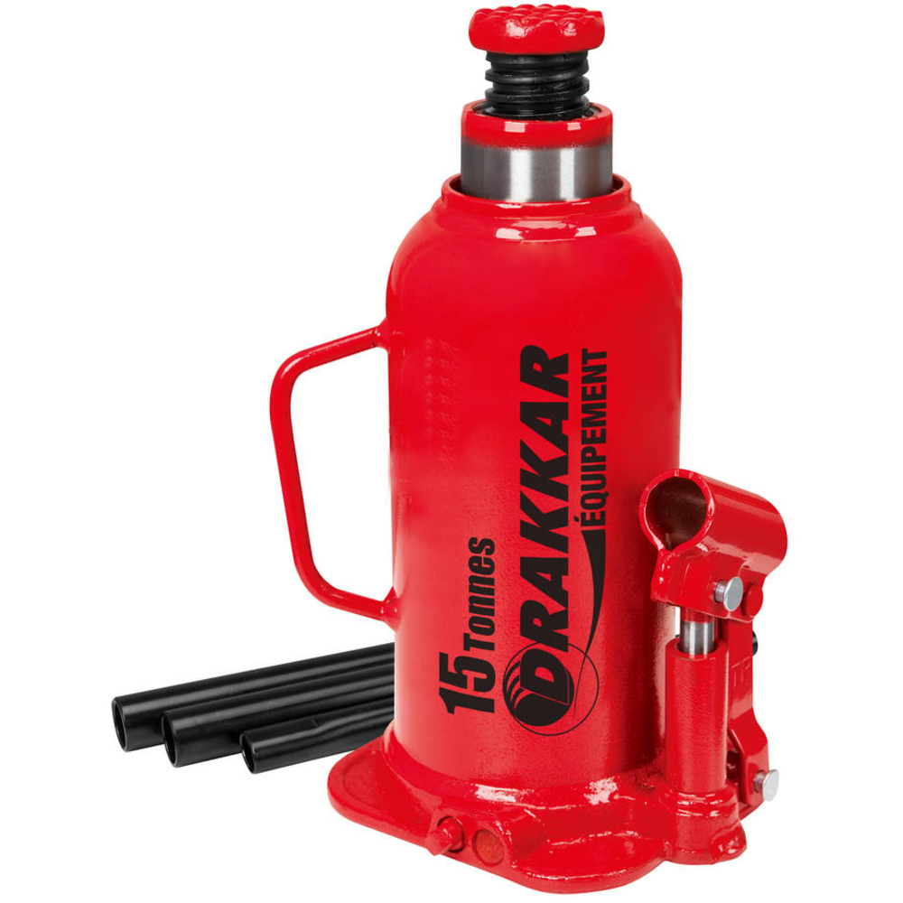 Cric bouteille hydraulique base soudée 15T DRAKKAR - 13015