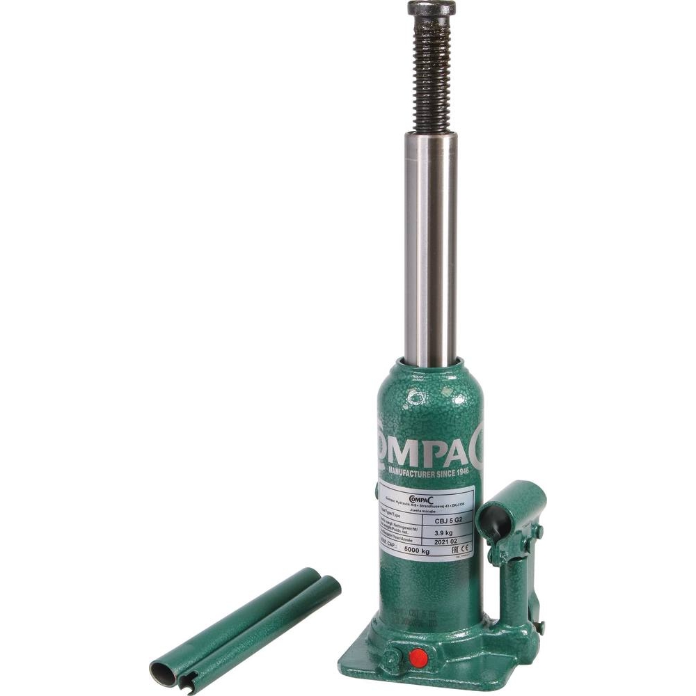 Cric bouteille hydraulique 5T vert COMPAC - 13022