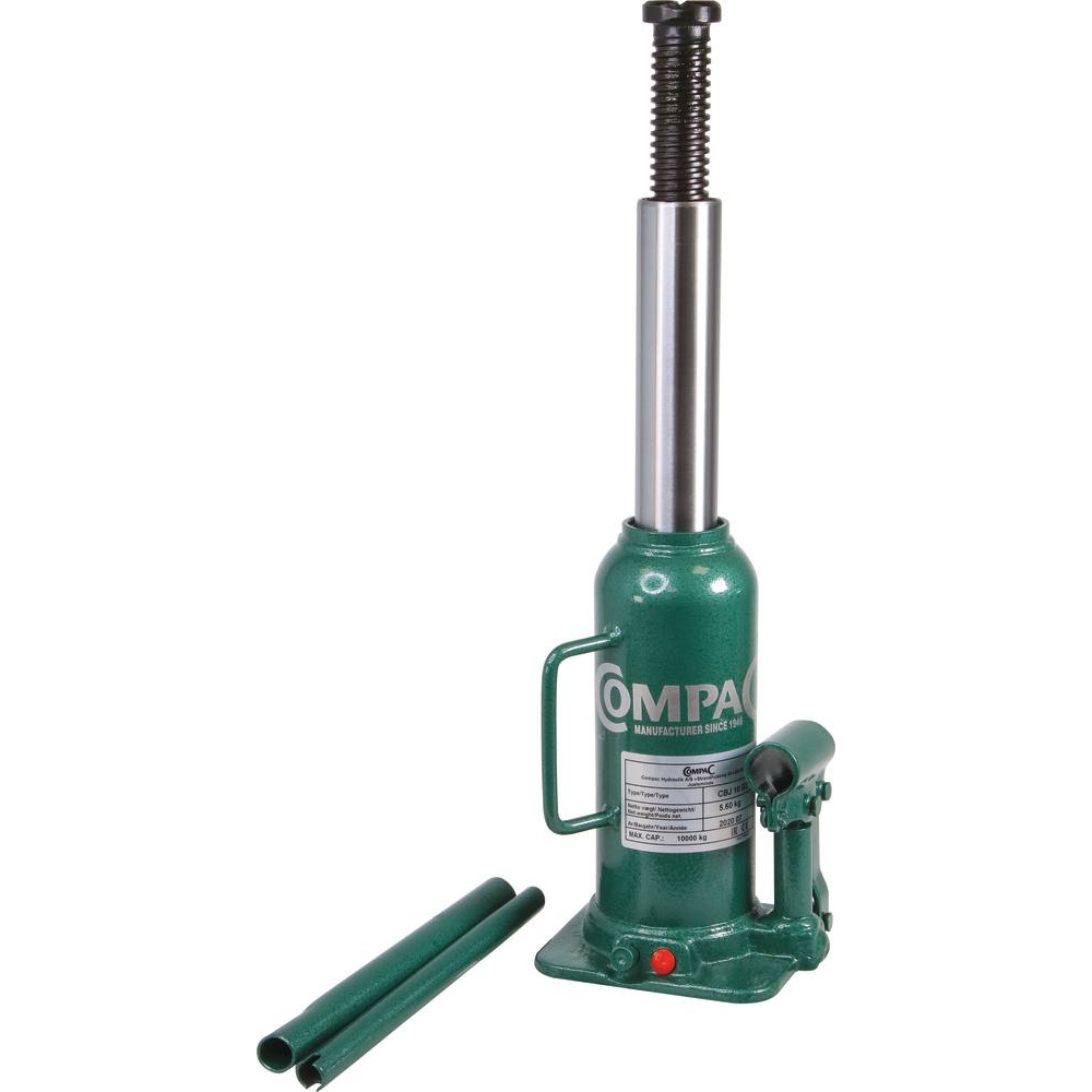 Cric bouteille hydraulique 10T vert COMPAC - 13024