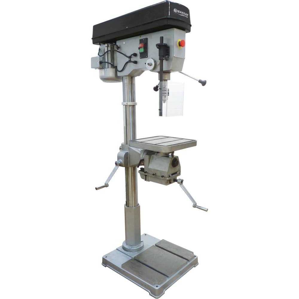 Perceuse sur colonne 400V 750W 1,76m CM3 166kg avec étau réversible DRAKKAR - 13084