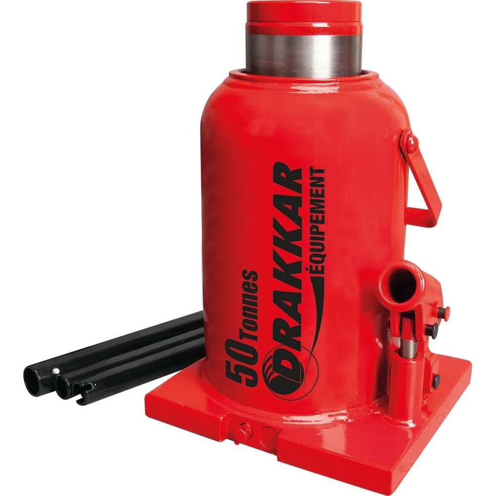 Cric bouteille hydraulique base soudée 50T DRAKKAR - 13126