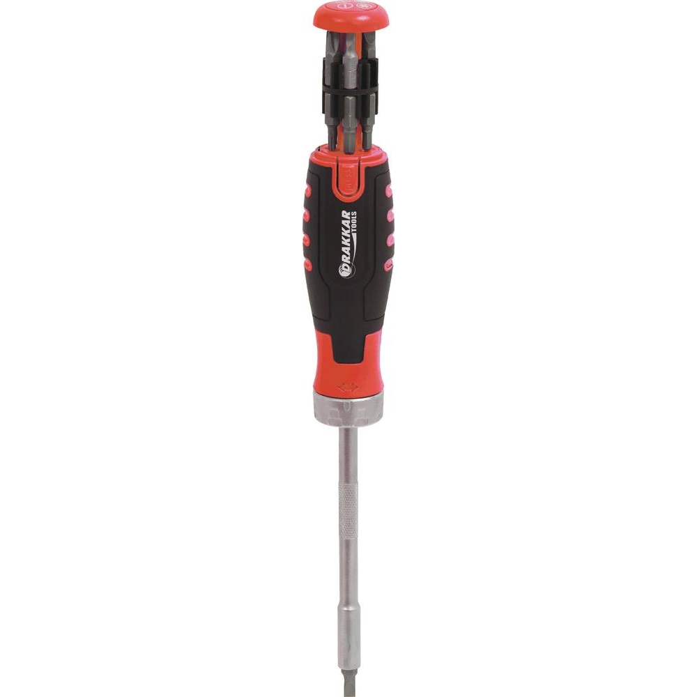 Tournevis à cliquet 36 dents avec 12 embouts dans le manche - DRAKKAR TOOLS - 13210