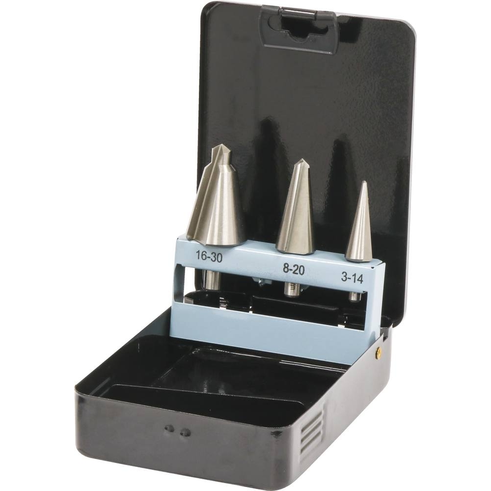 Foret conique sur tige de 6/8/10mm 14 à 30mm - coffret de 3 pcs DRAKKAR TOOLS - 13527