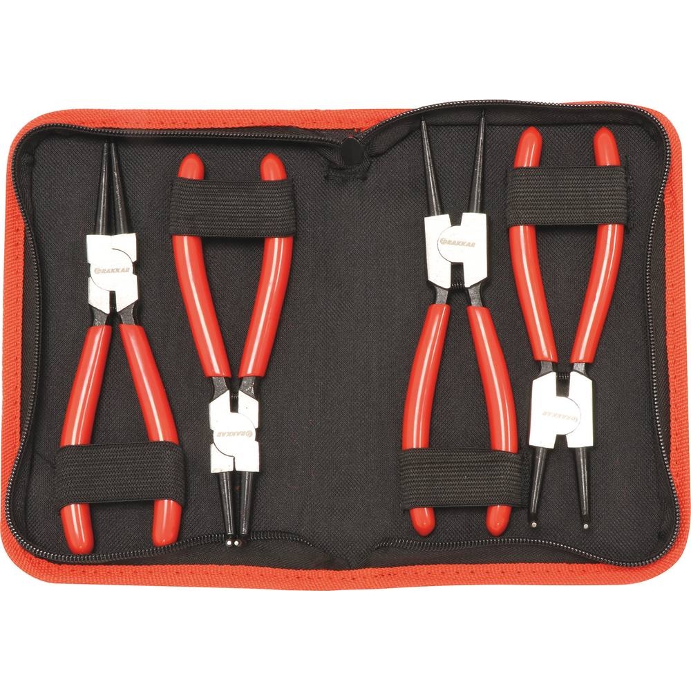 Pinces droites pour circlips intérieur et extérieur 19/60mm - trousse de 4 pcs DRAKKAR TOOLS - 13783