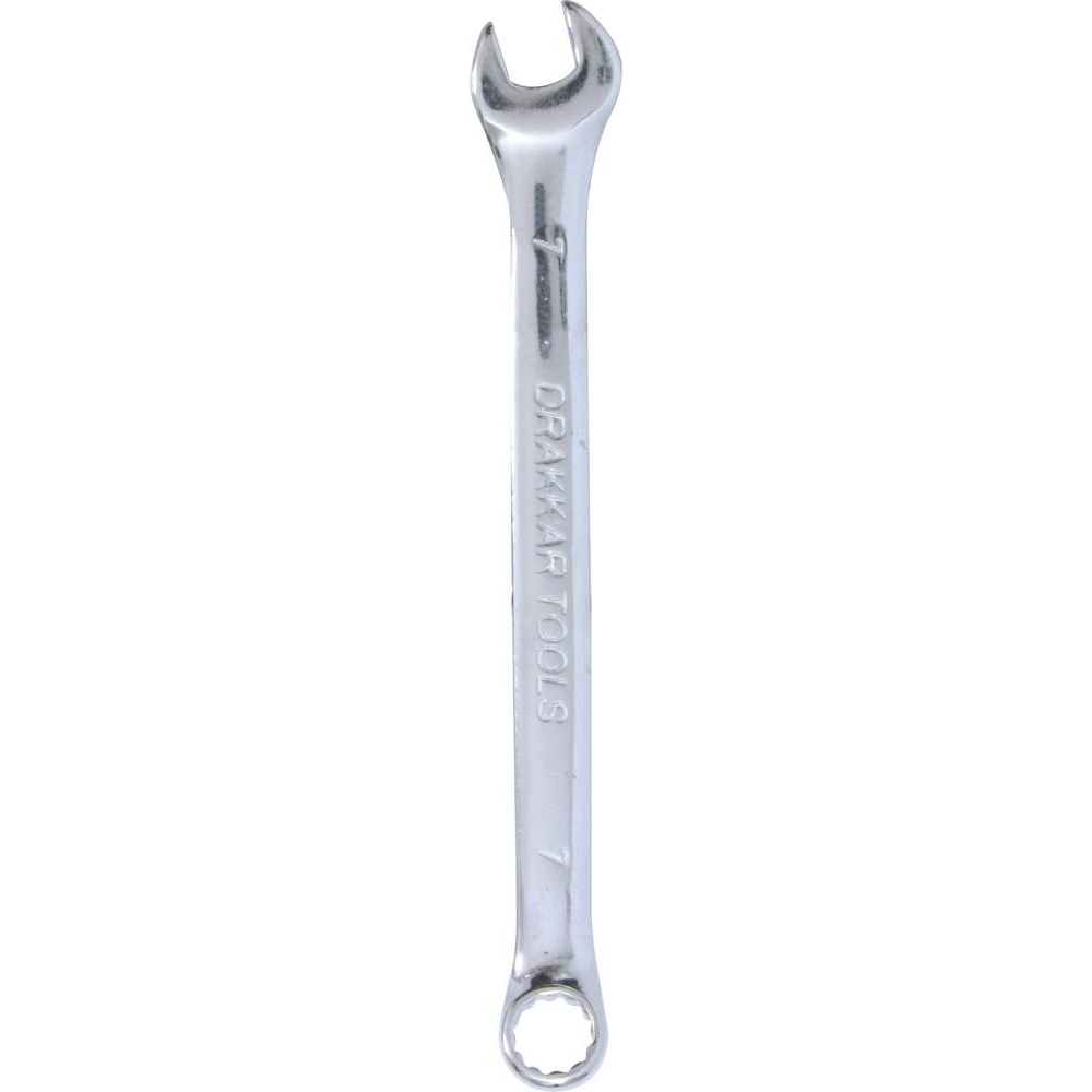 Clé mixte de 7mm full polish - carte DRAKKAR TOOLS - 13857