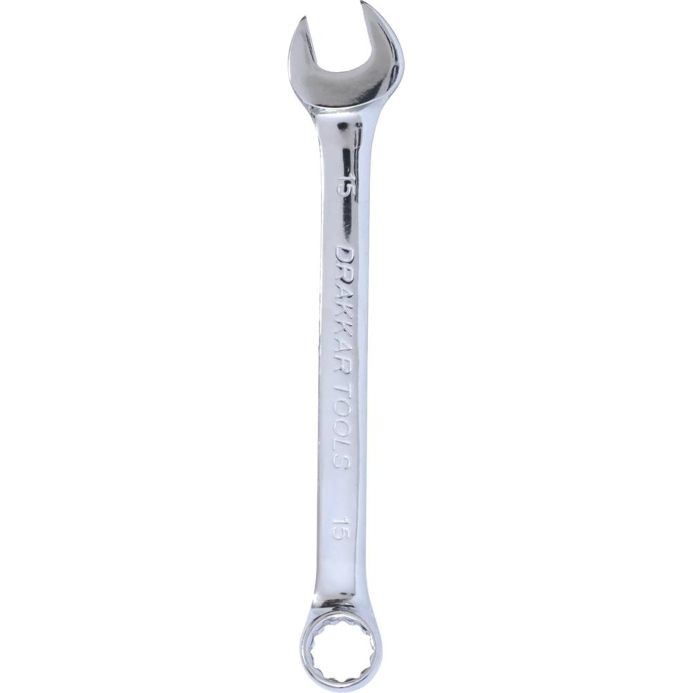 Clé mixte de 15mm full polish - carte DRAKKAR TOOLS - 13873