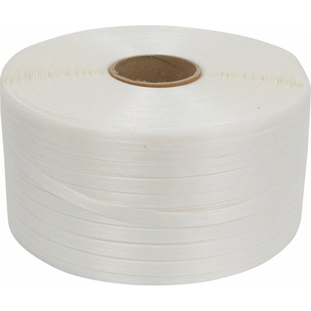 Feuillard textile fil à fil blanc 13mm 1100m - 14025