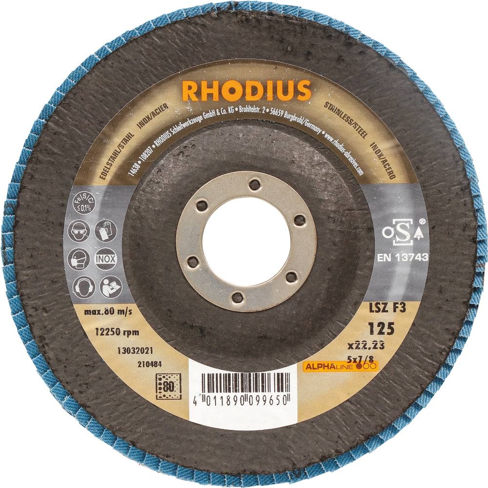 Disque à lamelles 125x22mm GR 80 - lot de 10 pcs RHODIUS - 14044