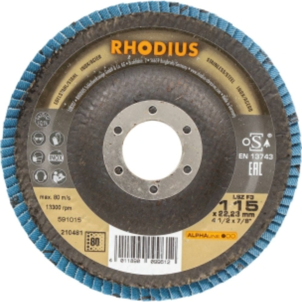 BT 10 DISQUE LAMELLE FIBRE 115X22.2 GR 80 - RHODIUS - 14047