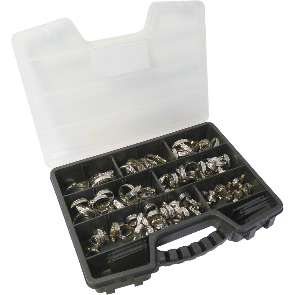 Collier à crémaillère acier inox et vis zingué 9mm de 8 à 50mm - coffret de 100 pcs KLIPPER - 14059