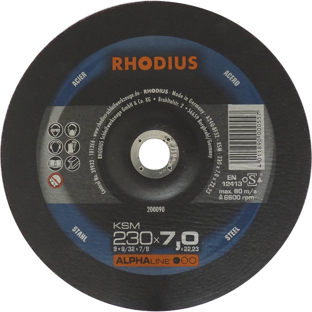 Disque à ébarber acier 230x7x22 - lot de 10 pcs RHODIUS - 14065