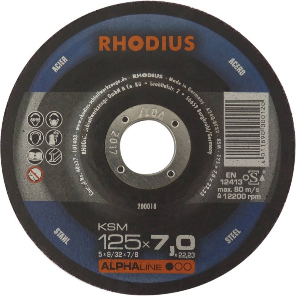 Lot 25 disque à ébarber acier 125x7x22 RHODIUS - 14066