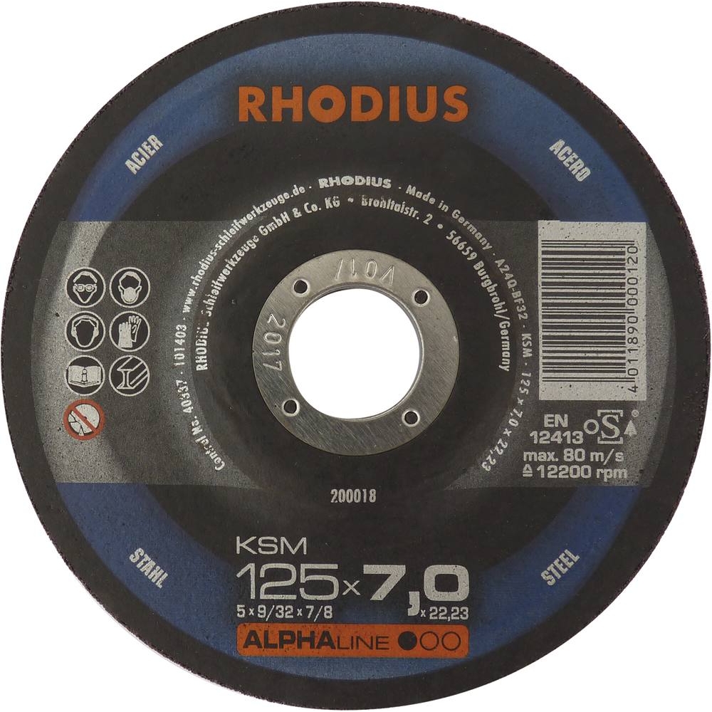 Disque à ébarber acier 125x7x22 - lot de 25 pcs RHODIUS - 14066