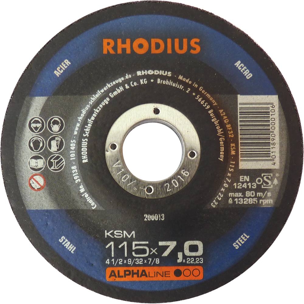 Disque à ébarber acier 115x7x22 - lot de 25 pcs RHODIUS - 14067