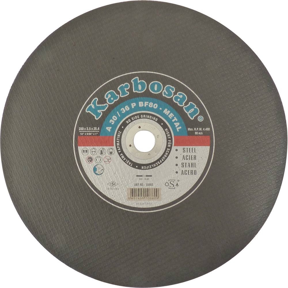 Disque à tronçonner pour tronçonneuse fixe électrique 350x3,5x25,4mm KARBOSAN - 14087