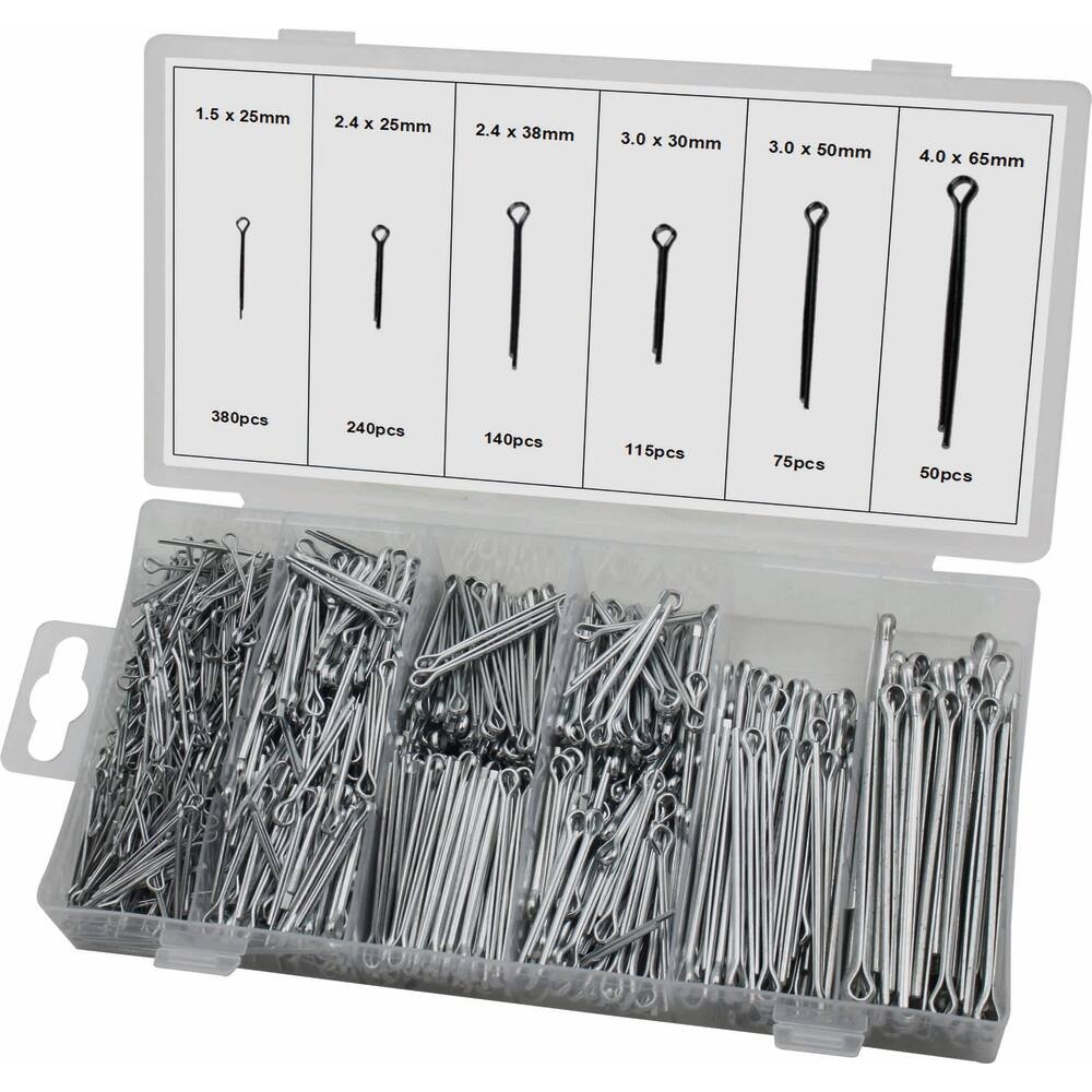 Goupilles fendues de 1,6 à 4mm - coffret de 1000 pcs STILKER - 14093