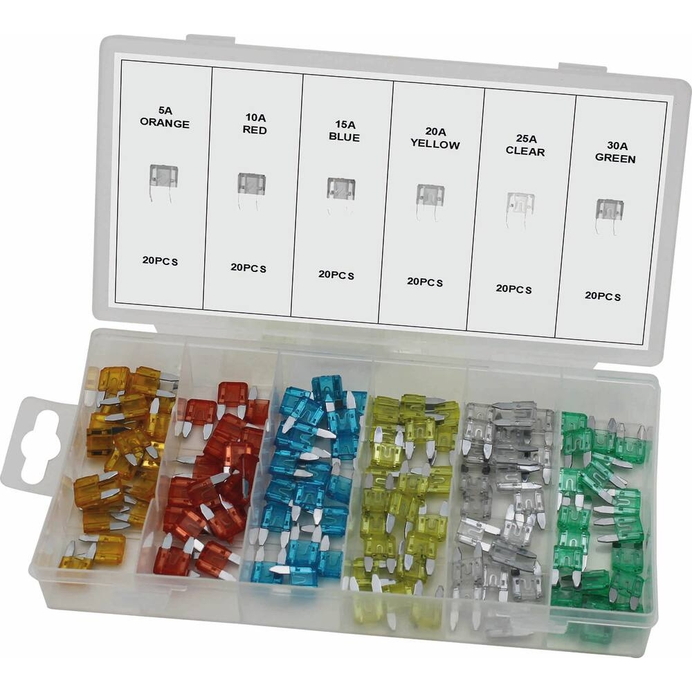 Mini fusible enfichable assortiment - coffret de 120 pcs SODELEC - 14100