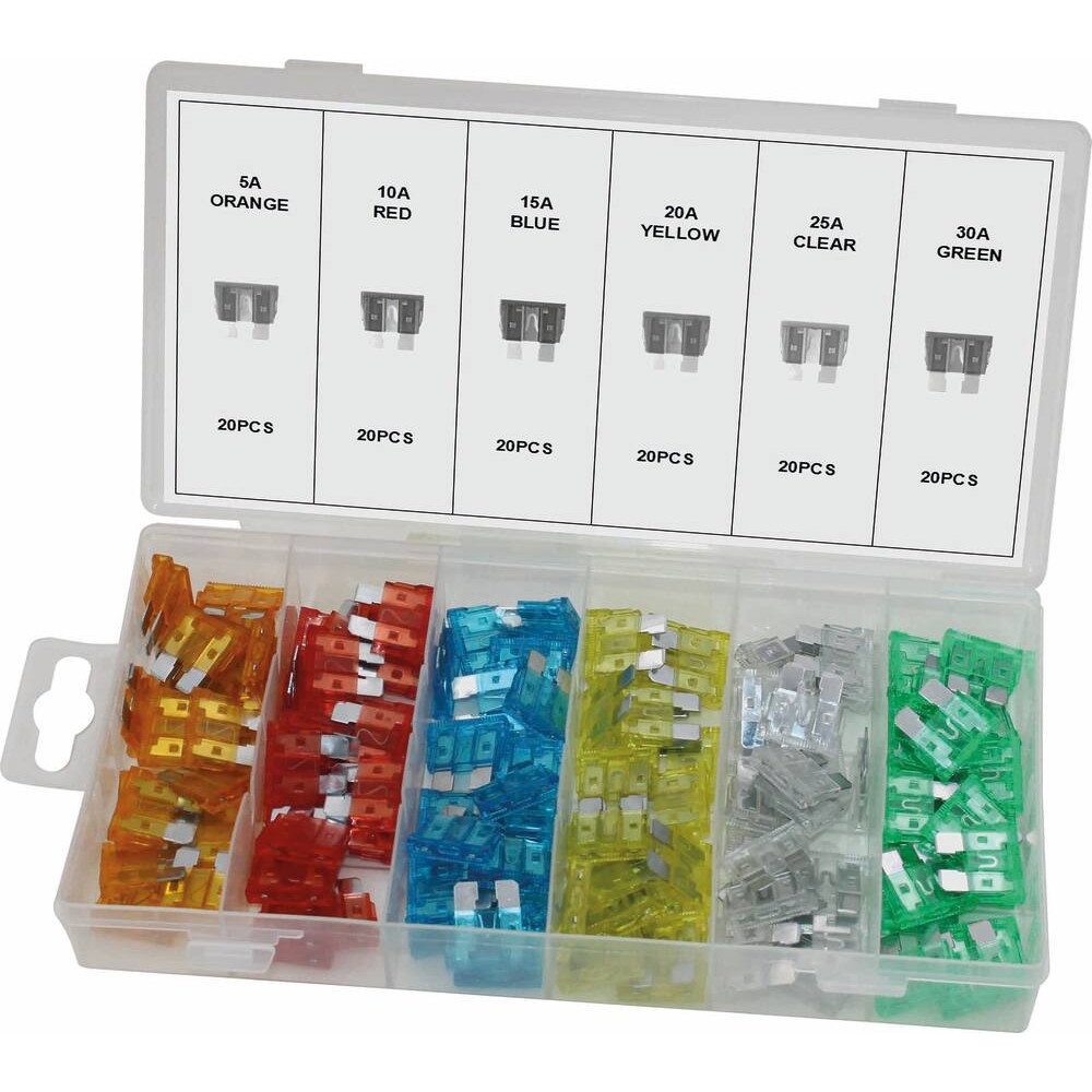 Fusible enfichable standard assortiment - coffret de 120 pcs SODELEC - 14102
