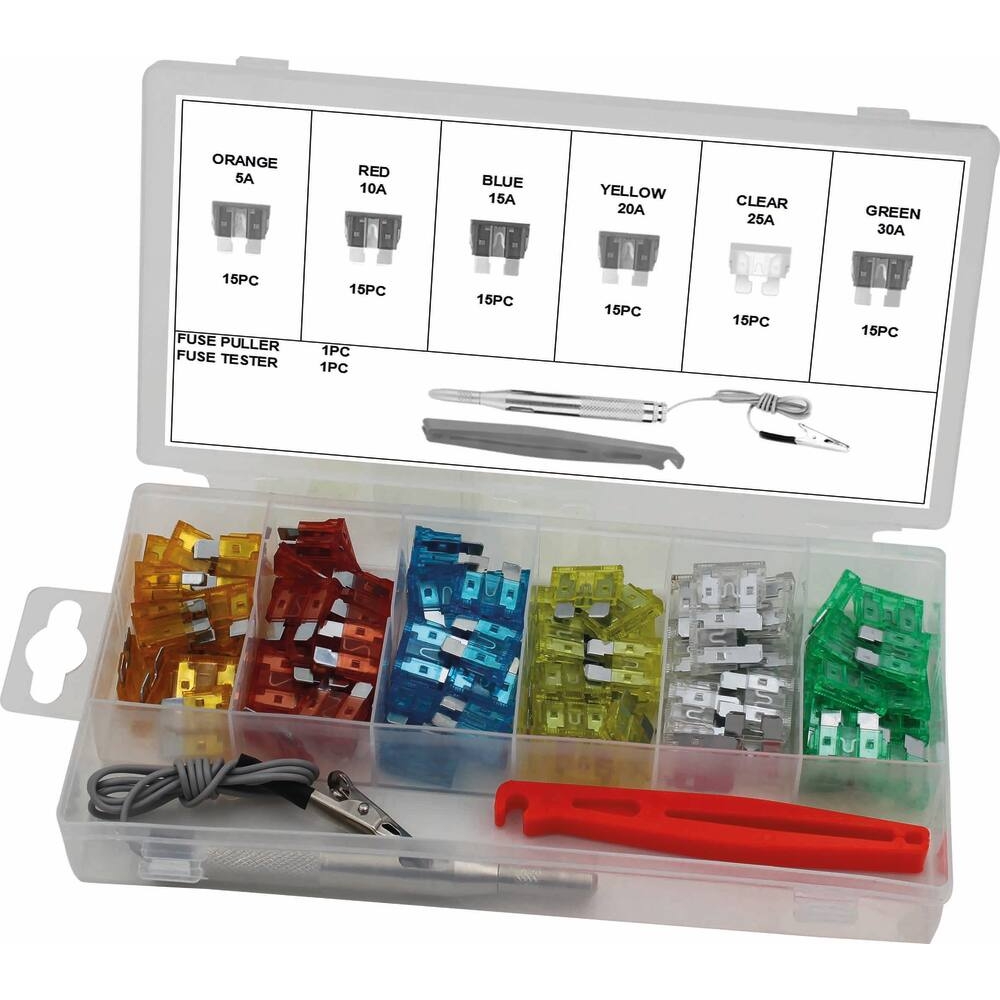 Fusible enfichable assortiment avec testeur 6-24V - coffret 92 pcs SODELEC - 14103